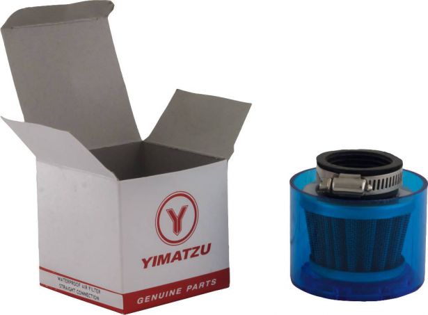 Air Filter - 35mm, Conical, Waterproof, Straight, Yimatzu Brand, Blue - 60A1350BU - PBC79F1