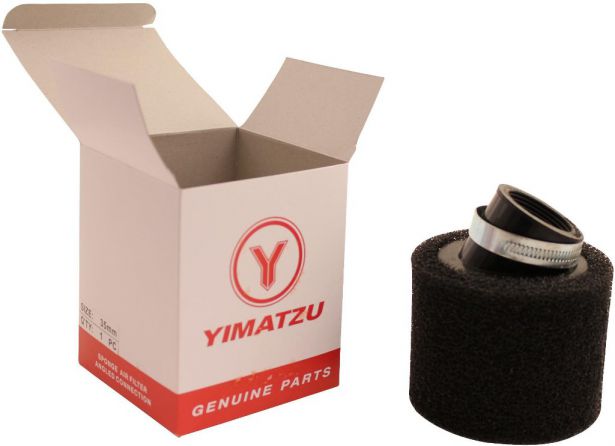 Air Filter - 35mm, Sponge, Angled, Yimatzu Brand, Black - 60A2350BK - PBC41F1