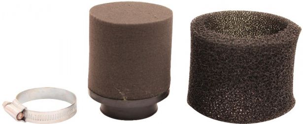 Air Filter - 38mm, Sponge, Straight, Yimatzu Brand, Black - 60A2382BK - PBC61F1