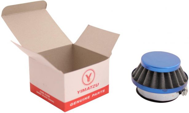 Air Filter - 44mm to 46mm, Conical, Small Stack (30MM), 2 Stroke, Yimatzu Brand, Blue - 60P1170BU - PBC91F1