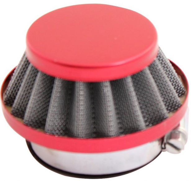 Air Filter - 44mm to 46mm, Conical, Small Stack (30MM), 2 Stroke, Yimatzu Brand, Red - 60P1170RD - PBC38F1