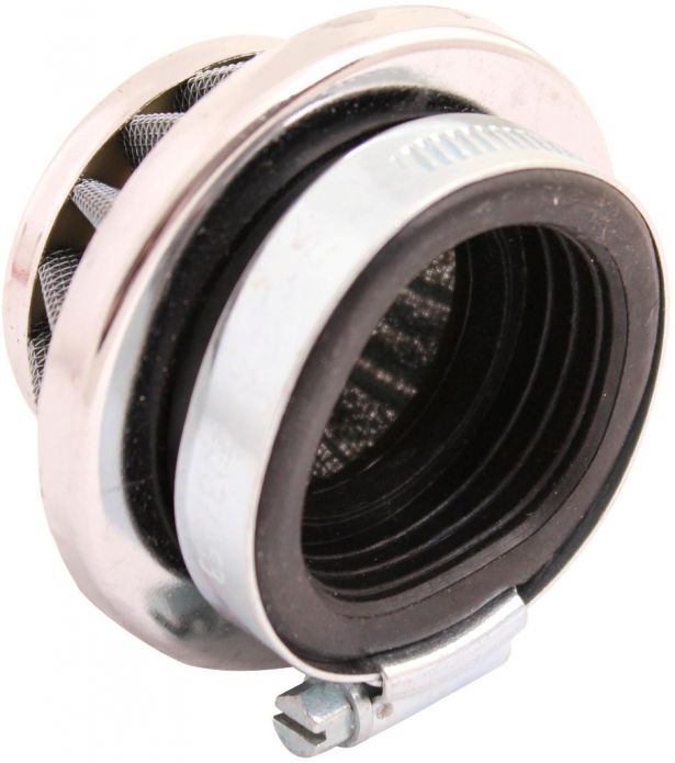 Air Filter - 44mm to 46mm, Conical, Small Stack (30mm), 2 Stroke, Yimatzu Brand, Chrome - 60P1170CR - PBC49F1