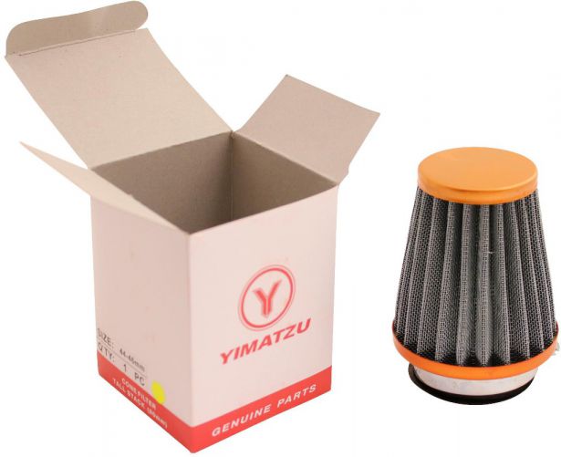 Air Filter - 44mm to 46mm, Conical, Tall Stack (80mm), 2 Stroke, Yimatzu Brand, Gold - 60P1190GD - PBC62F1