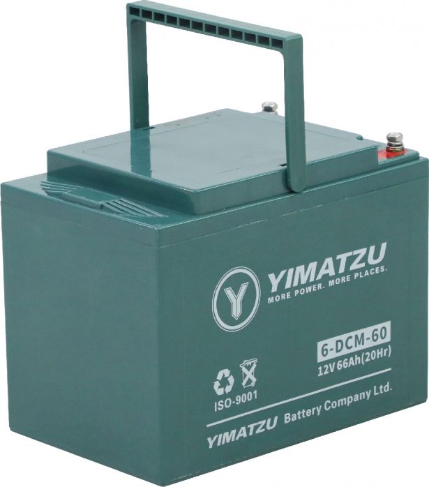 Battery - EV12600 / 6-DCM-60 / 6-DZM-60 / 6-FM-60, AGM, 12V 66Ah, Yimatzu, Threaded Terminals - BATEV12060 - PBC172EF1