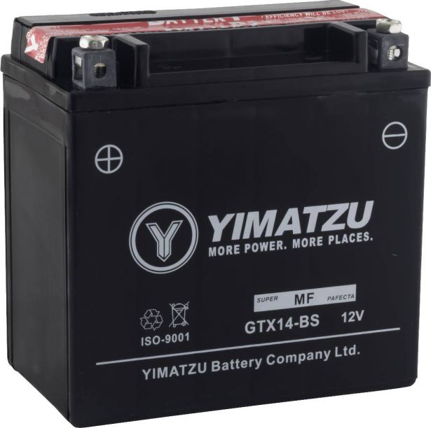 Battery - GTX14-BS Yimatzu, AGM, Maintenance Free - BATMF1214BS - PBC176EF1