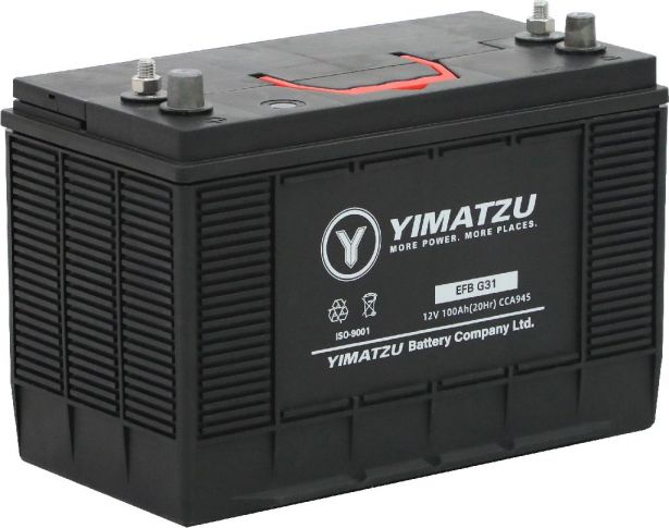 Battery - Group 31 4-Terminal EFB Automotive, 12V 100Ah, 945CCA, SLA, MF, Yimatzu - BATAM12314-EFB - PBC157EF1