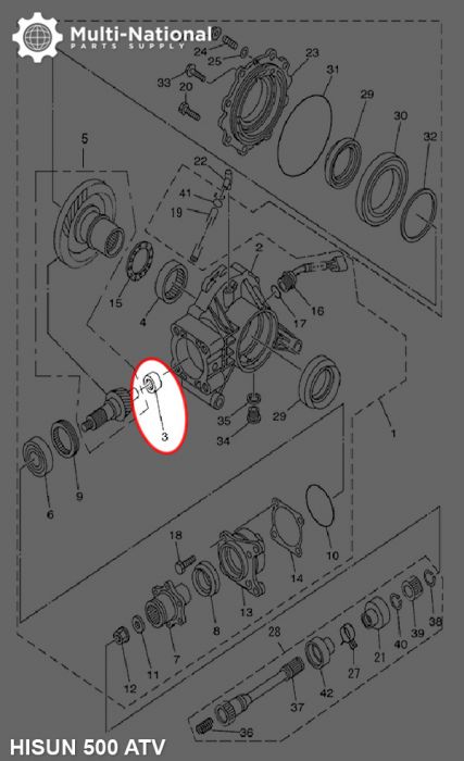 Bearing - 223013, 30x22x13, ATV, Hisun, 500-800cc, 1pc - BRG223013 - PBC212F1