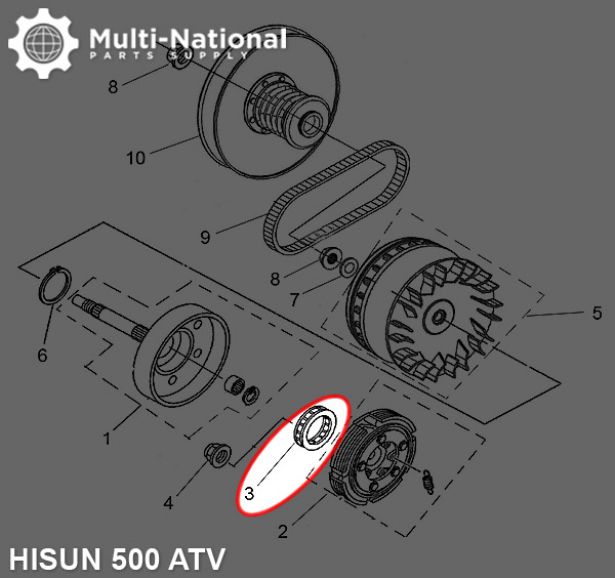 Bearing - One Way, ATV, Hisun, 500-700cc - BRG7070 - PBC123F1