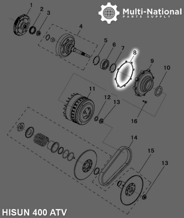 Bearing Seat Gasket - Hisun, 400cc, ATV/UTV - GSK0044 - PBC2638F1
