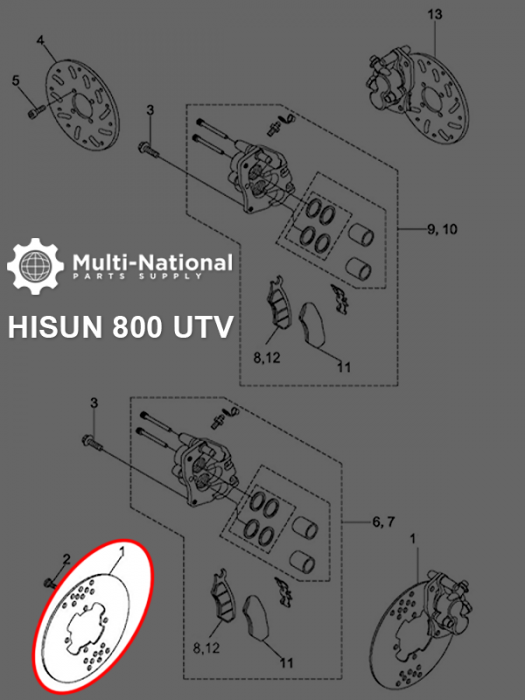 Brake Rotor - 4 Bolt 200mm 97mm Brake Disc, 400cc, 800cc, UTV, Hisun - 90A2044 - PBC837F1