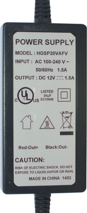 Charger - 12V, 1.5A, Alligator Clips - CHG1215AS - PBC1881F1