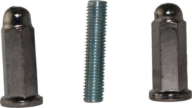 Exhaust Stud and Cap Nut - 7mm set (4pcs) - HWN9907 - PBC2909F1