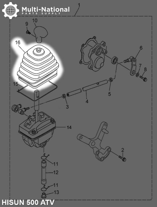 Gear Shift Boot - ATV, Hisun, 400-500cc - 70A8850 - PBC3478EF1