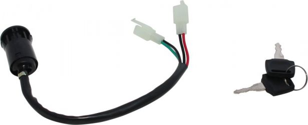 Ignition Key Switch - 4 Wire, Two Plug, Male, Plastic - 10A4241 - PBC1986F1