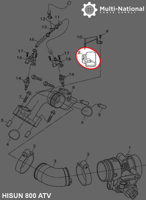 Intake Sensor - ATV/UTV, Hisun, 400-800cc - 80A9750 - PBC2183F1