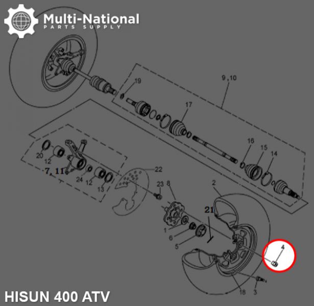 Lug Nut - ATV, Hisun, M10 (1pc) - HWN5650 - PBC2946F1
