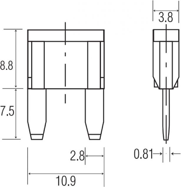 Mini Fuse - 30A, Green, Silver-Plated Terminals (10pcs) - 60A9326 - PBC2331F1