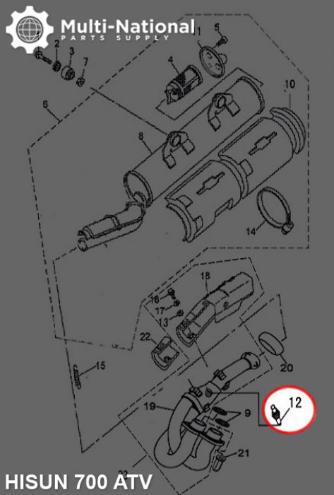 Oxygen Sensor - ATV, Hisun, 400-800cc - 10A6640 - PBC2029F1