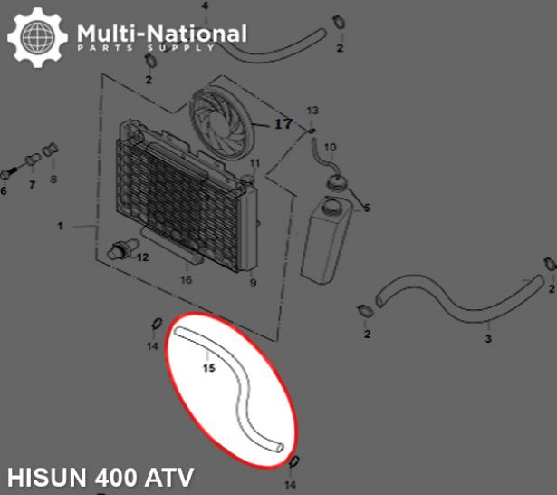 Parking Brake Cable - 115cm, 400cc, 500cc, 700cc, 800cc Hisun - CBL3951 - PBC866F1