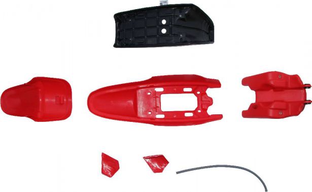 Plastic Set - PW50, Yamaha, Red (7 pcs) - 70D7125RD - PBC523F1