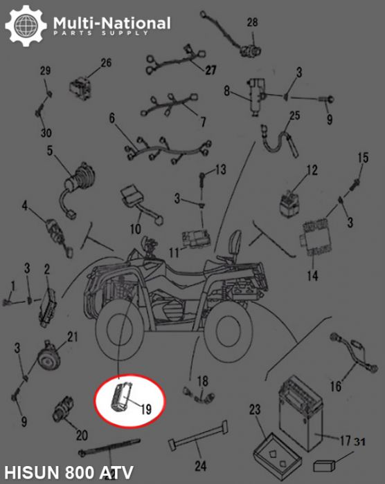 Power Steering Controller - 800cc, ATV, Hisun - 10A4680 - PBC1999F1