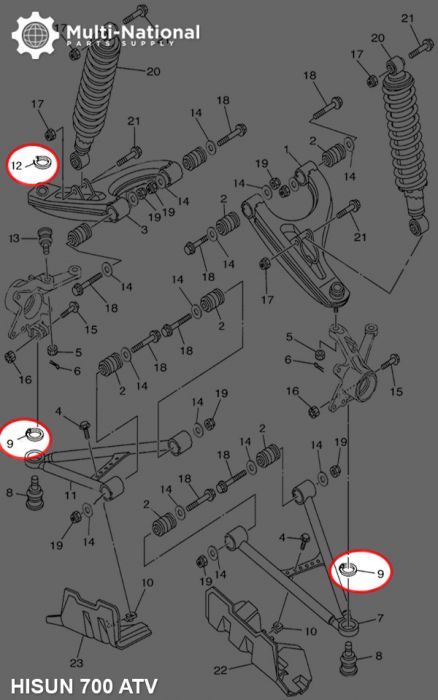 Snap Ring - Circlip, Hisun, ATV/UTV, 400-800cc - HWA1640 - PBC1401F1