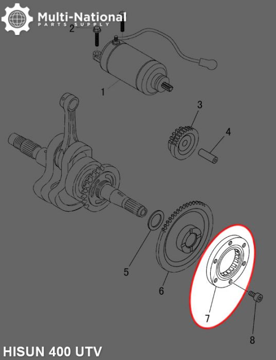 Starter Clutch - Overrunning Starter Bypass, ATV/UTV, 400cc, Hisun - 30A0240 - PBC1326F1
