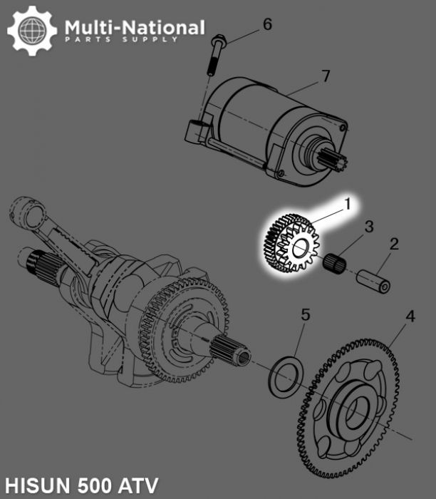 Starter Gear - Double Gear, 40T/15T, ATV, Hisun, 500-700cc - 20A6950 - PBC1665F1