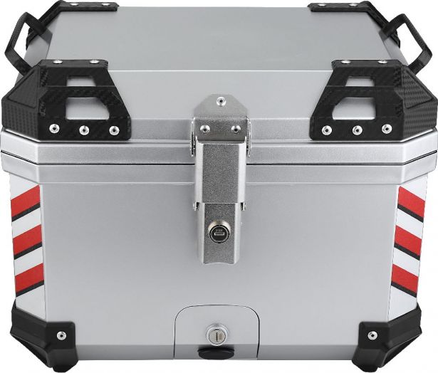 Tail_Storage_Box_ _45L_Silver_Motorcycle__Scooter_Trunk_PHX_Gen2_Quick_Release_Dual_Backrest_Corner_Reflectors_1