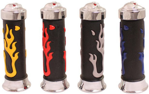 Throttle Grips - Metal Skulls, Yellow - 70D1860YW - PBC2759F1