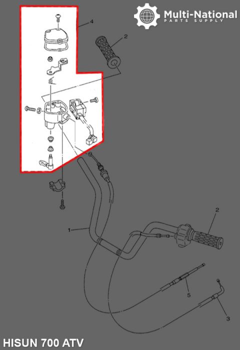 Throttle Lever - Thumb Throttle, ATV, Hisun, 500-800cc - 60A2250 - PBC2785F1