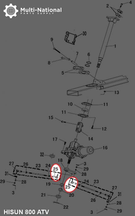 Tie Rod End - ATV, Hisun, 500-800cc - 70A6351 - PBC3299F1