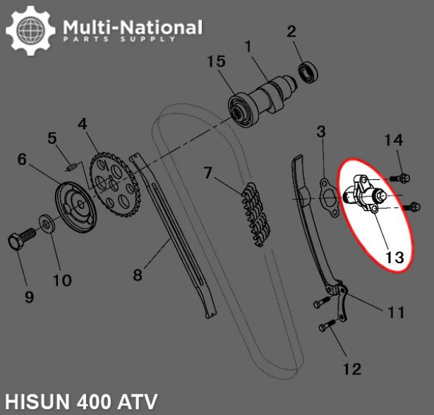 Timing Chain Adjuster - Hisun, 400cc, ATV/UTV - 70A9540 - PBC1176F1