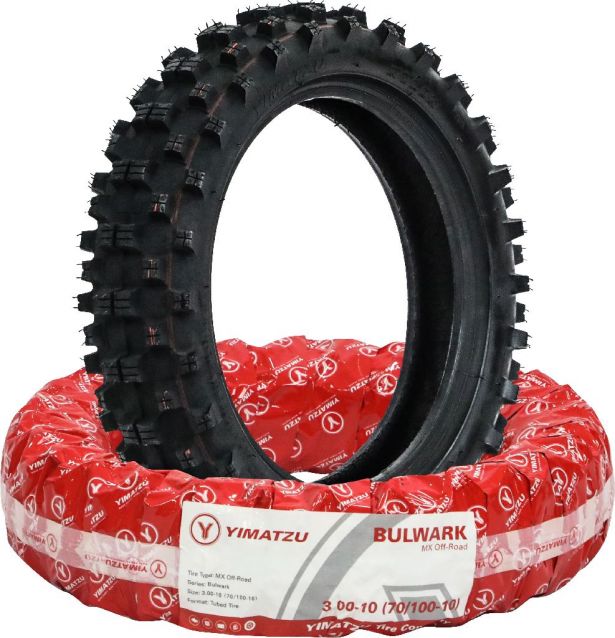 Tire - Yimatzu Bulwark 3.00-10 (70/100-10), 10 Inch, Dirt Bike/MX - PBC40D1F1