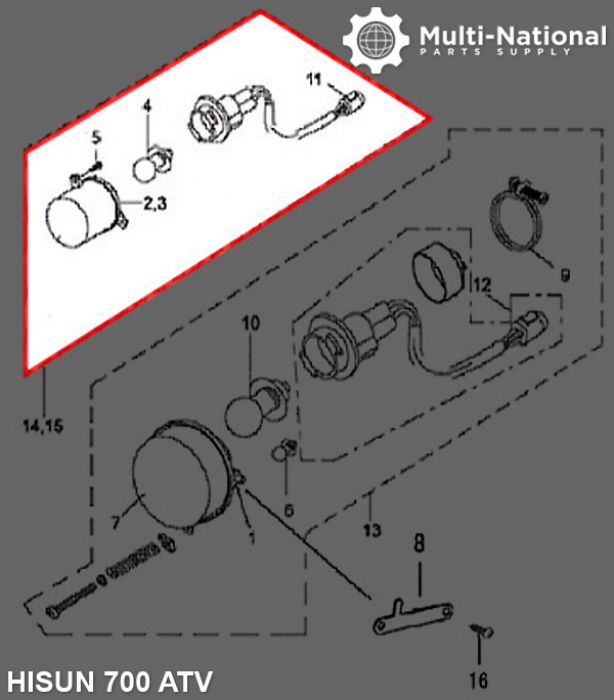 Turn Signal Light - Front, Right , ATV, Hisun, 500-700cc - 70A7452 - PBC3112F1