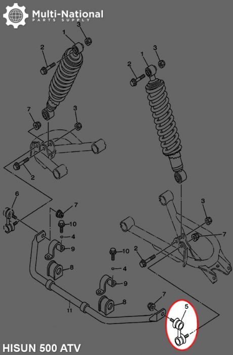 Universal Joint - Right, ATV, Hisun, 500-700cc - 70A6781 - PBC3309F1