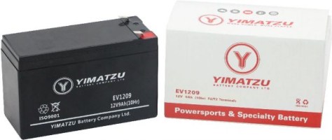 Battery - EV1209, 12V 9.0AH, Yimatzu, T2 Terminals - BATEV12009T2 - PBC106EF1