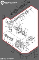 Front Differential - 500-700cc, Hisun, ATV - 70A4750 - PBC1641F1