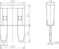 Mini Fuse - 2A, Grey (10pcs) - 60A9110 - PBC1948F1