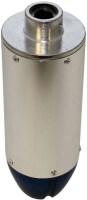 Muffler - Performance CNC, With Mounting Bracket, Chrome and Blue - PBCMFL50F1