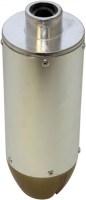 Muffler - Performance CNC, With Mounting Bracket, Chrome and Gold - PBCMFL50F1