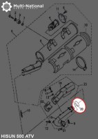 Muffler Sealing Boot - Hisun, 400-800cc, ATV/UTV - MFL8040 - PBC2444F1