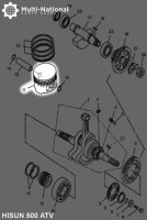 Piston - 84mm, Hisun, 400-500cc, ATV/UTV - 30A8540 - PBC1719F1
