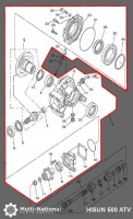 Rear Differential - 500-700cc, Hisun, ATV - 70A4850 - PBC1779F1