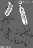 Shock - 365mm, 10mm Spring, Adjustable, Hisun, Rear, 500-700cc - SHK5051 - PBC3203F1