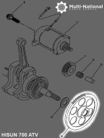 Starter Gear - Intermediate Gear, 67T, ATV, Hisun, 500-700cc - 20A6951 - PBC1693F1