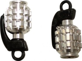 Valve Stem Caps - Chrome Grenades - 40A9040CR - PBC3527F1